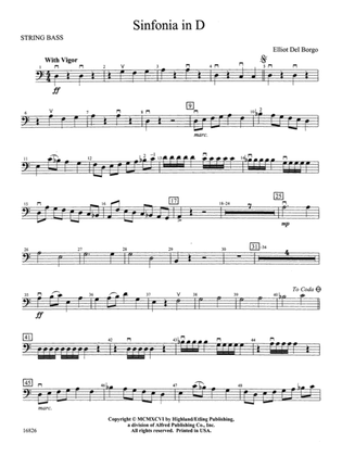Sinfonia in D: String Bass