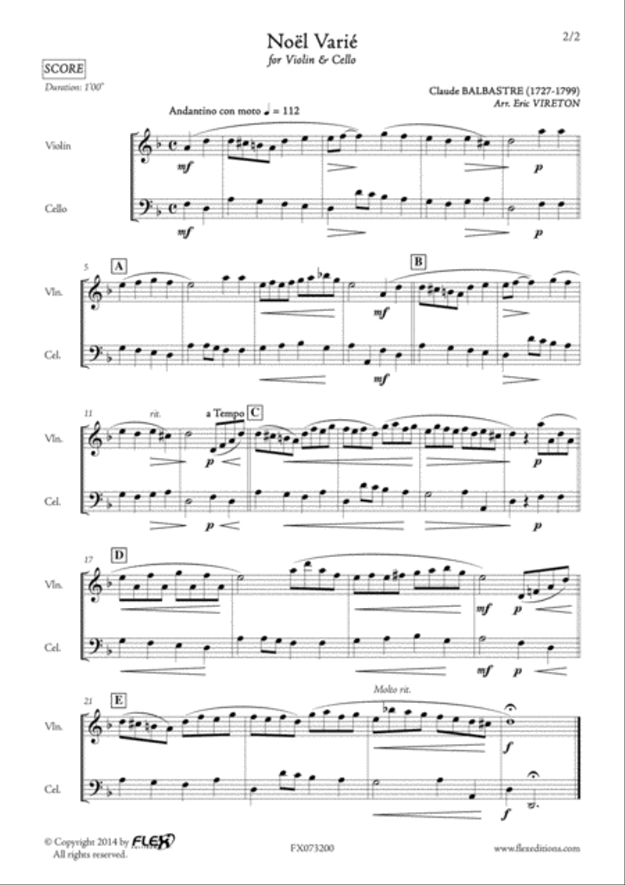 Noel Varie Cello scores gallery preview page 2