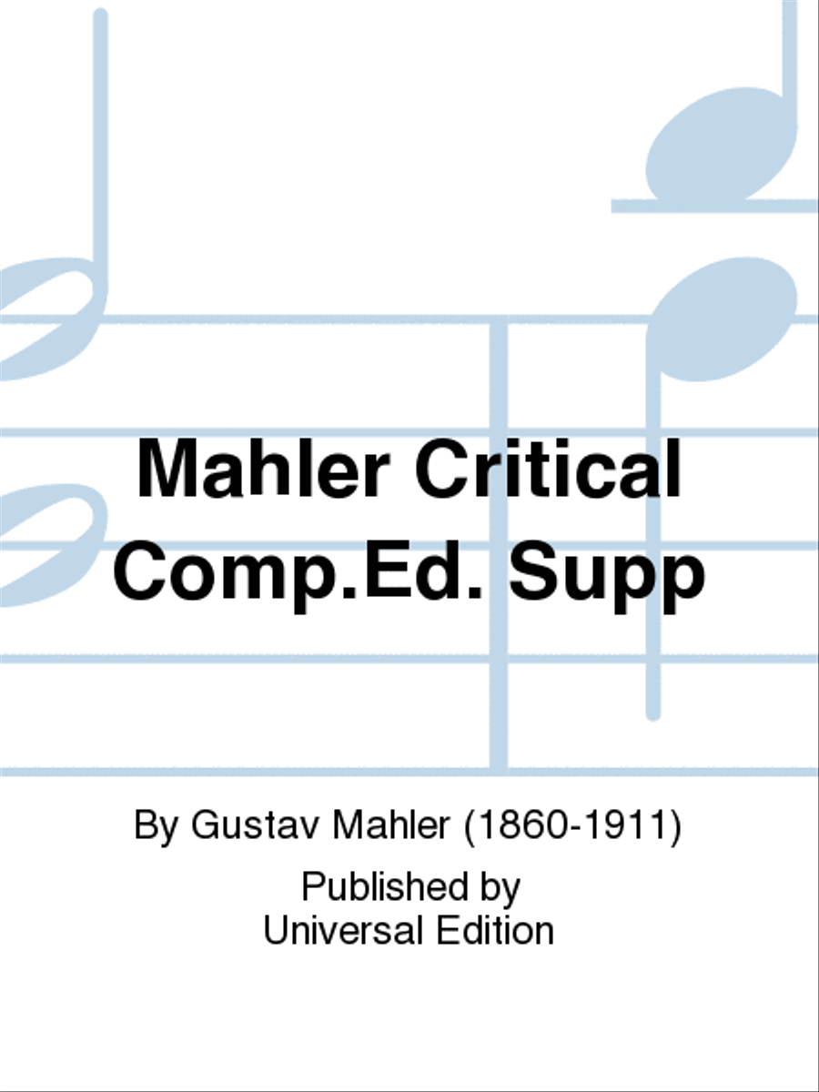 Mahler Critical Comp.Ed. Supp Critical Reports scores gallery preview page 1