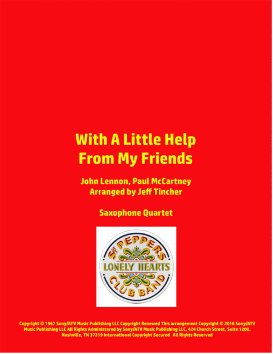 With A Little Help From My Friends Woodwind Quartet scores gallery preview page 1