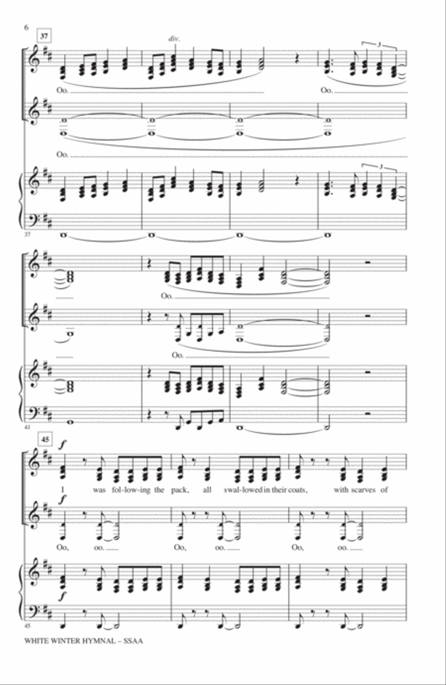 White Winter Hymnal (arr. Alan Billingsley) SSAA scores gallery preview page 5
