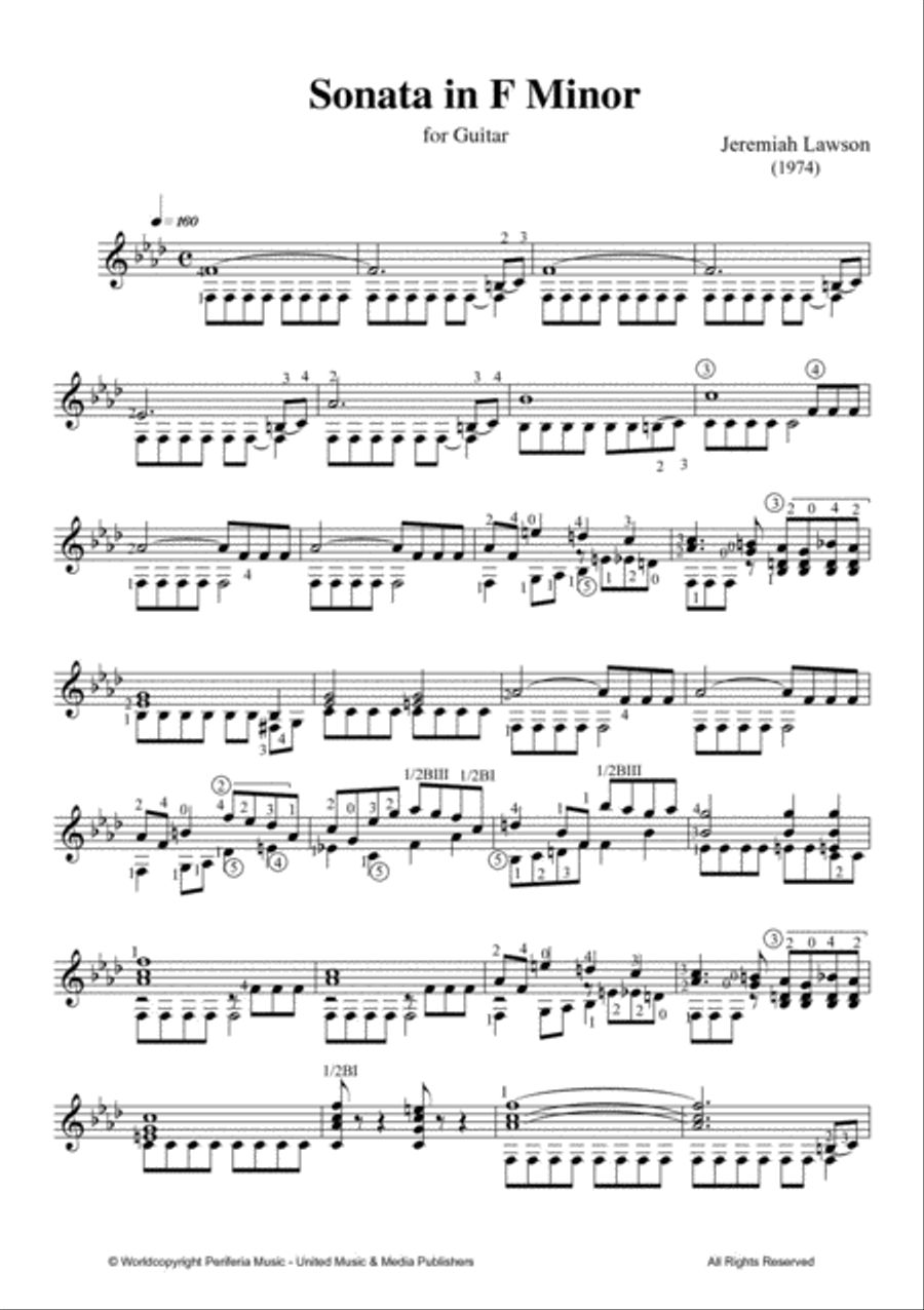 Guitar Sonata in F Classical Guitar scores gallery preview page 2