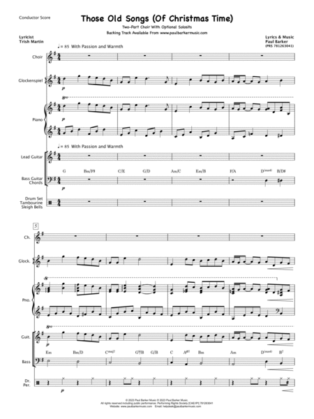 Those Old Songs of Christmas Time (Score & Parts) image number null
