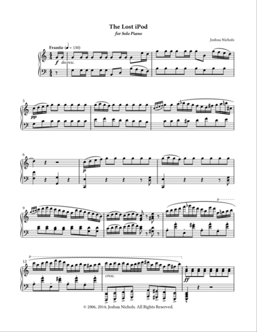 The Lost iPod Piano Solo scores gallery preview page 1