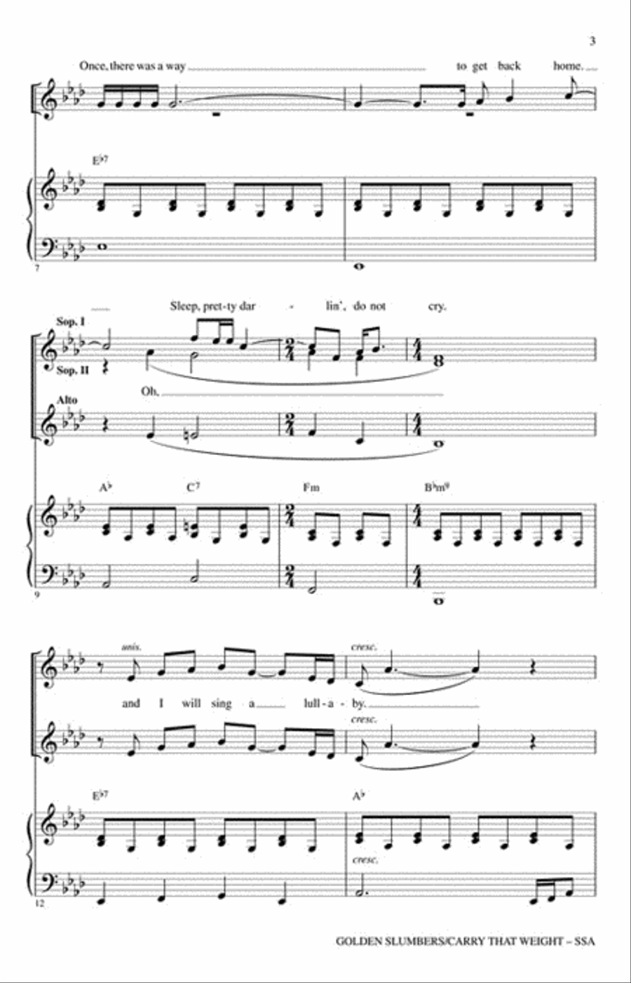 Golden Slumbers/Carry That Weight SSA scores gallery preview page 3