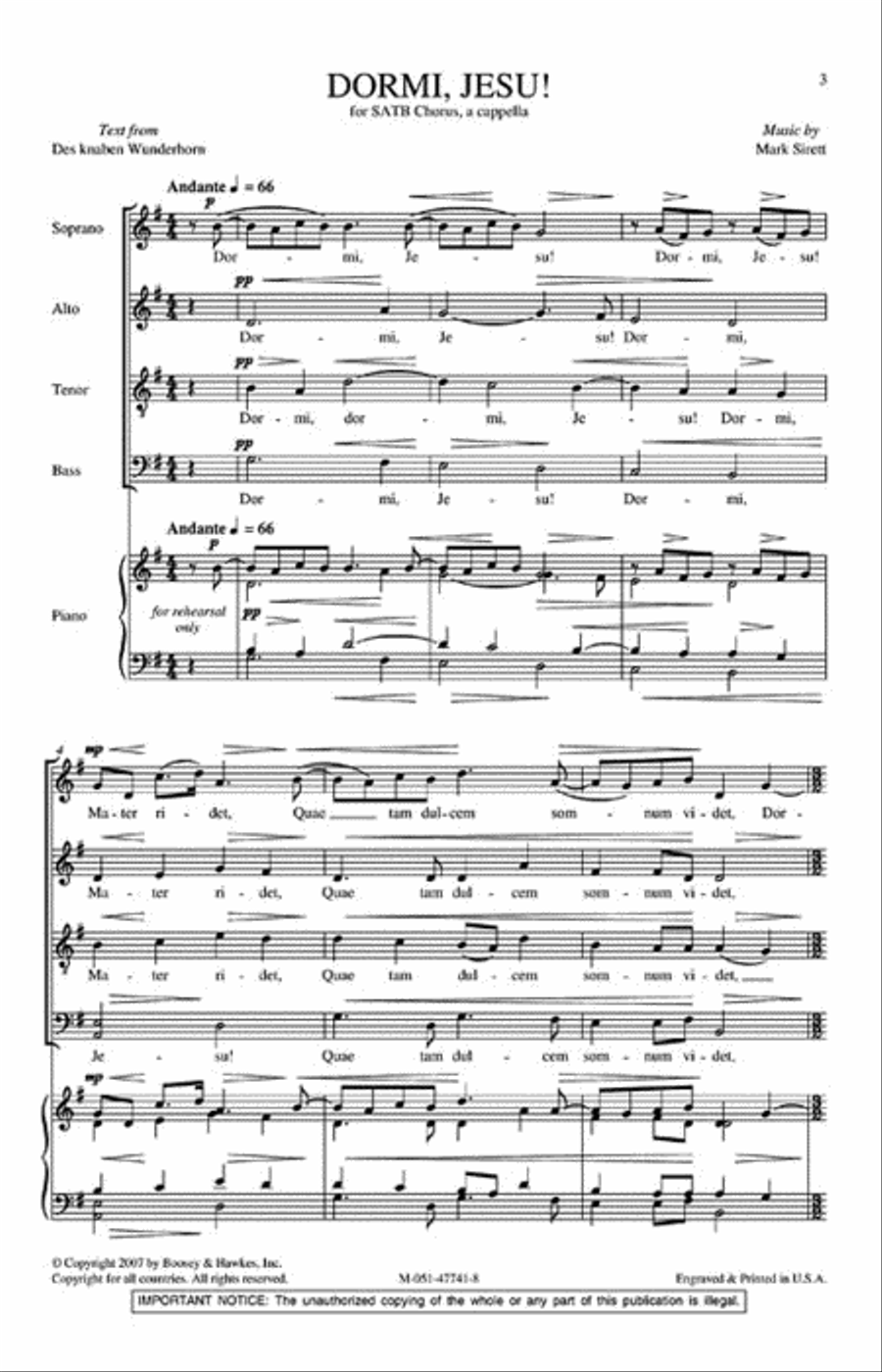 Dormi, Jesu! 4-Part scores gallery preview page 2