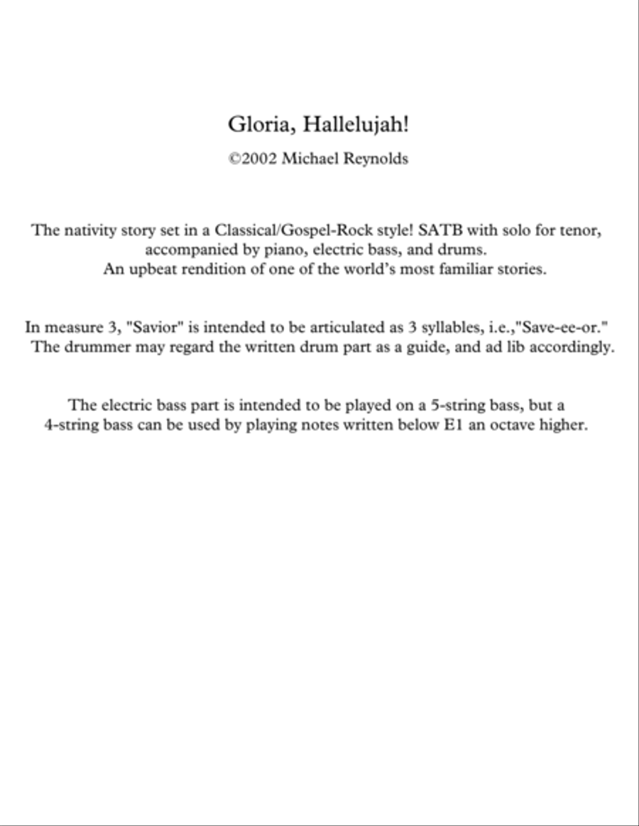 Gloria, Hallelujah Gloria, Hallelujah 4-Part scores gallery preview page 2