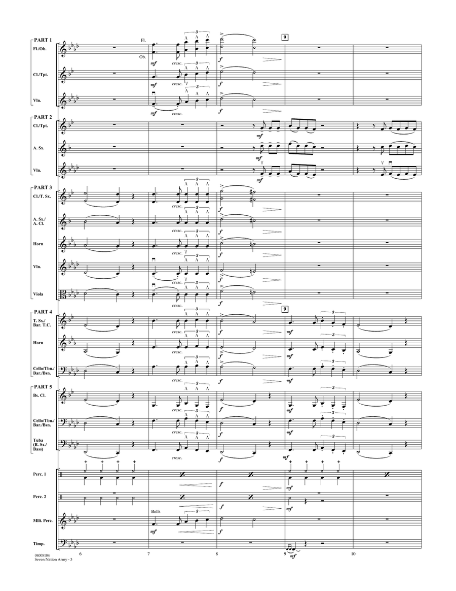 Seven Nation Army - Conductor Score (Full Score) Concert Band scores gallery preview page 3