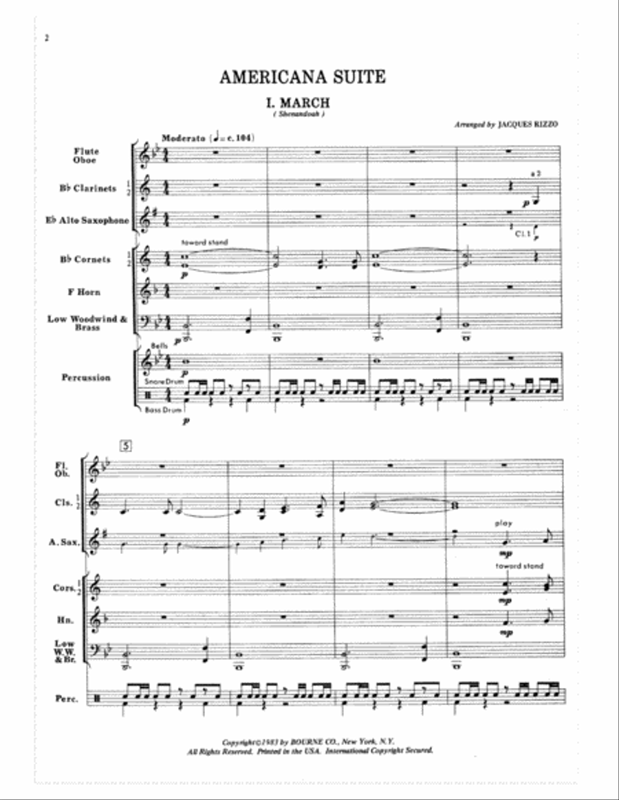 Americana Suite - Full Score Concert Band scores gallery preview page 1