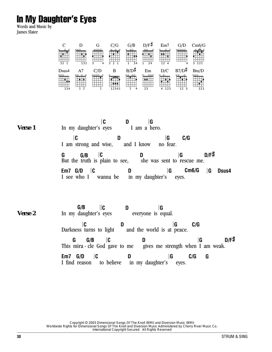 In My Daughter's Eyes Acoustic Guitar scores gallery preview page 1