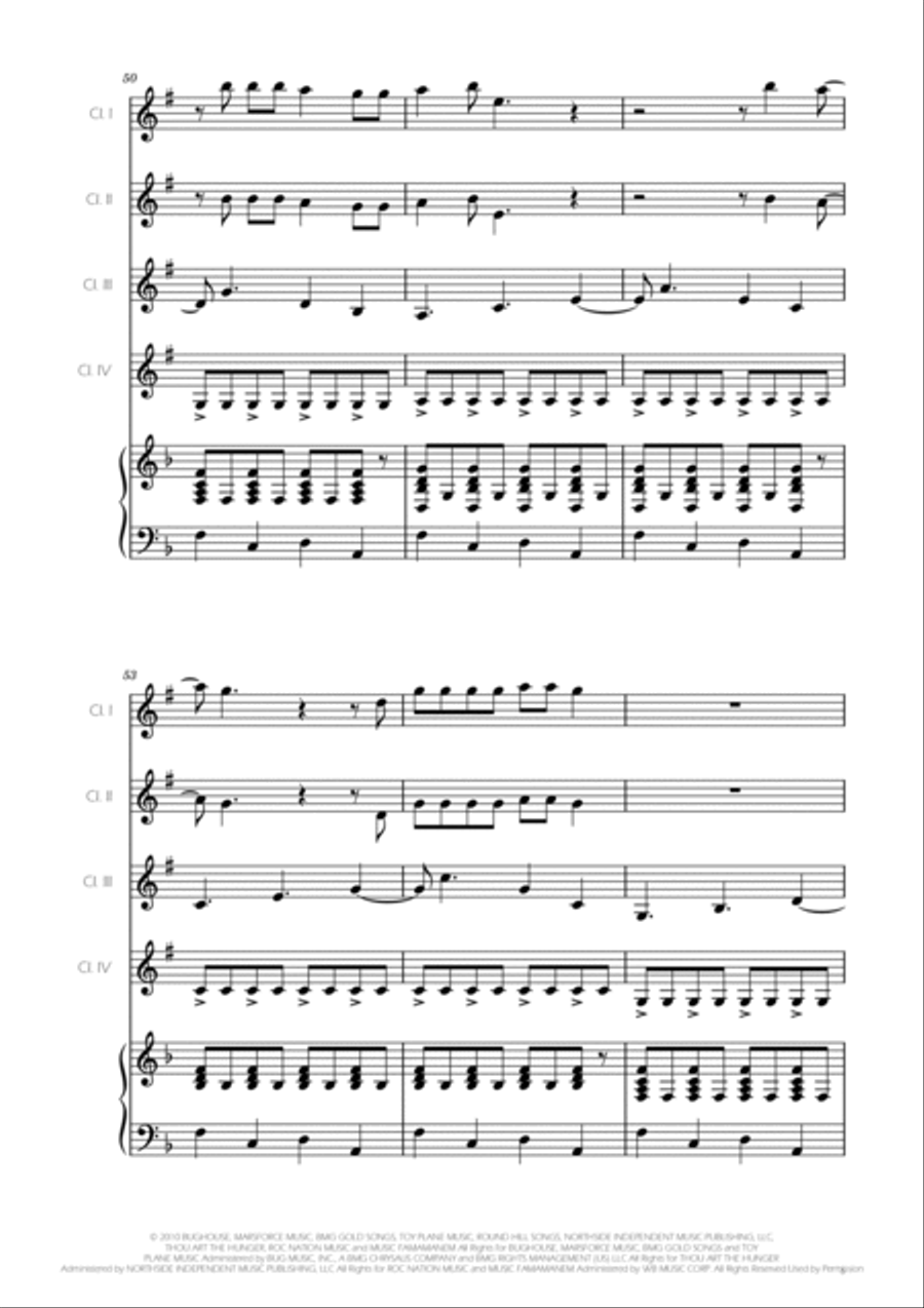 Marry You Clarinet Quartet scores gallery preview page 6