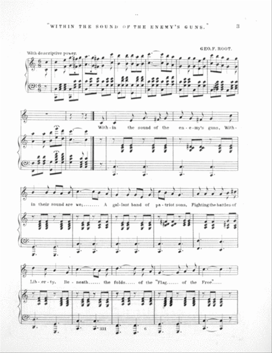 Within the Sound of the Enemy's Guns. A Descriptive Song Voice scores gallery preview page 2