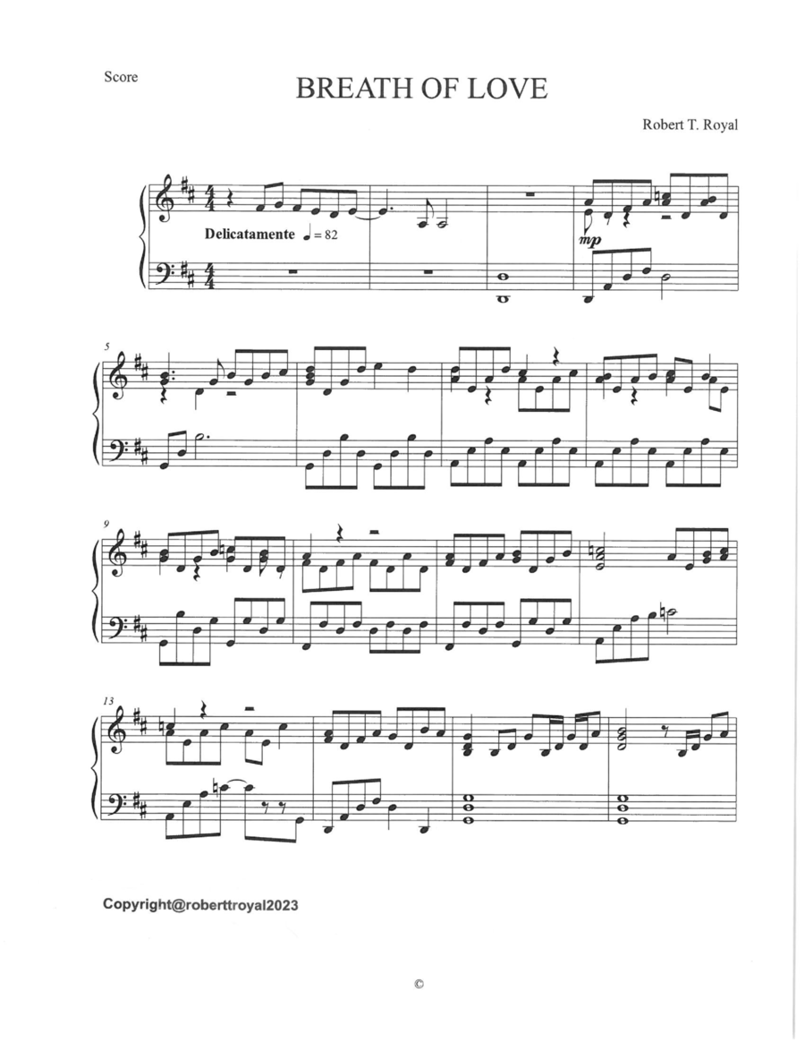 Breath of Love Breath of Love Piano Solo scores gallery preview page 1