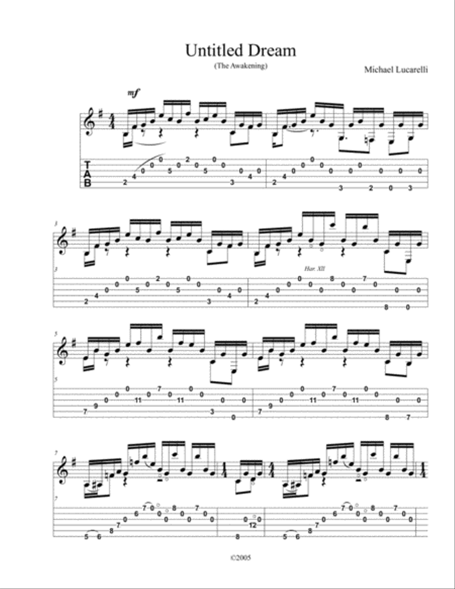 the Awakening Guitar Tablature scores gallery preview page 1