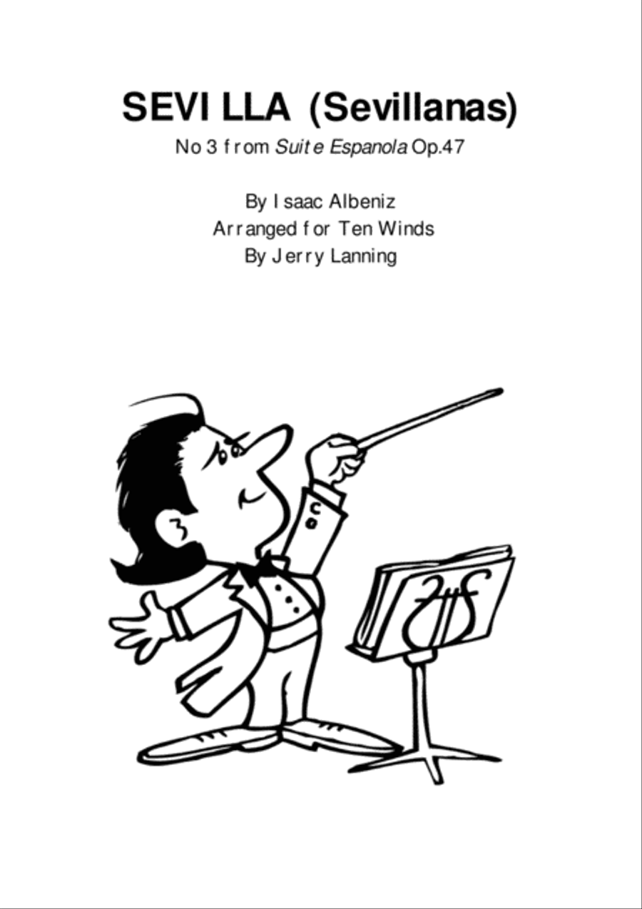 Sevilla (Sevillanas) No 3 from Suite Espanola Op 47 by Albeniz arranged for ten winds Woodwind Quintet scores gallery preview page 1