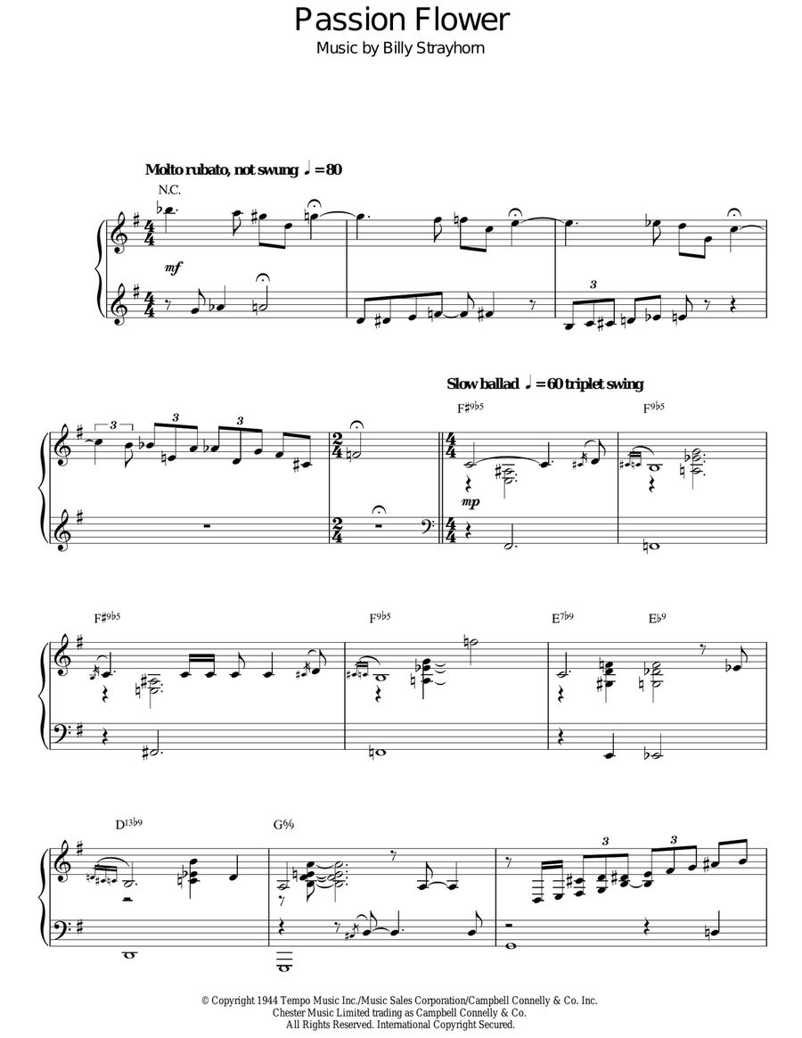 Passion Flower Passion Flower Piano Solo scores gallery preview page 1