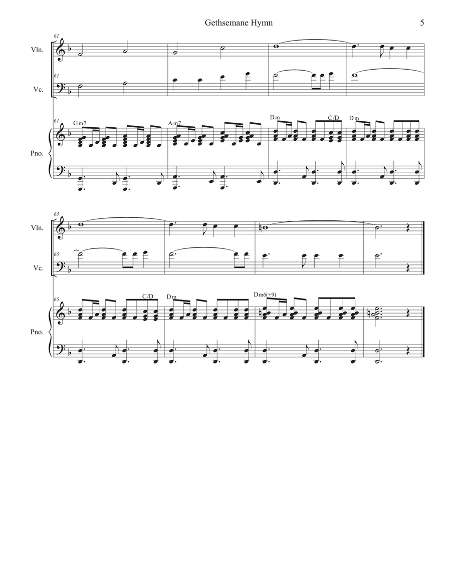 Gethsemane Hymn Piano Trio scores gallery preview page 5