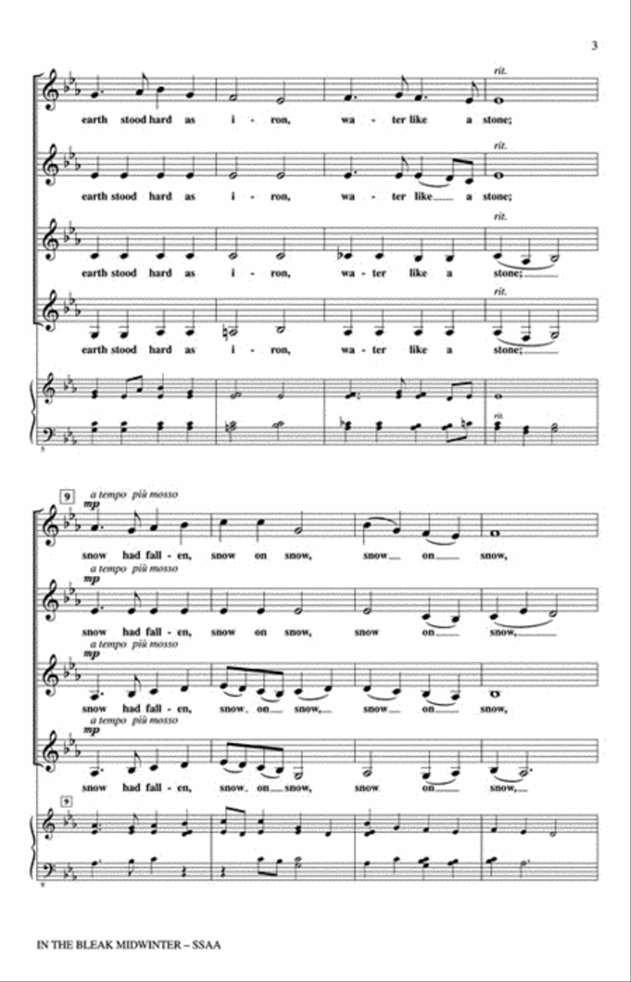In the Bleak Midwinter In the Bleak Midwinter SSAA scores gallery preview page 3