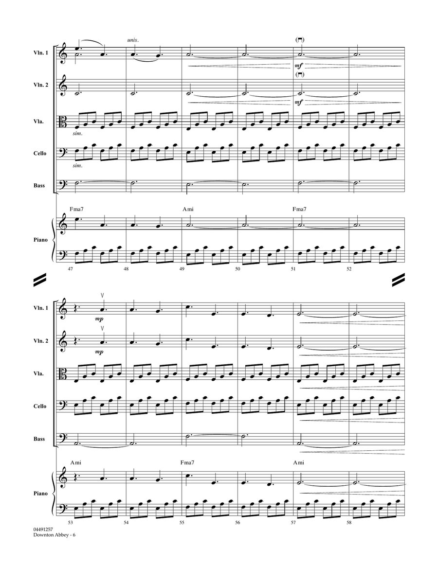 Downton Abbey - Conductor Score (Full Score) Orchestra scores gallery preview page 6
