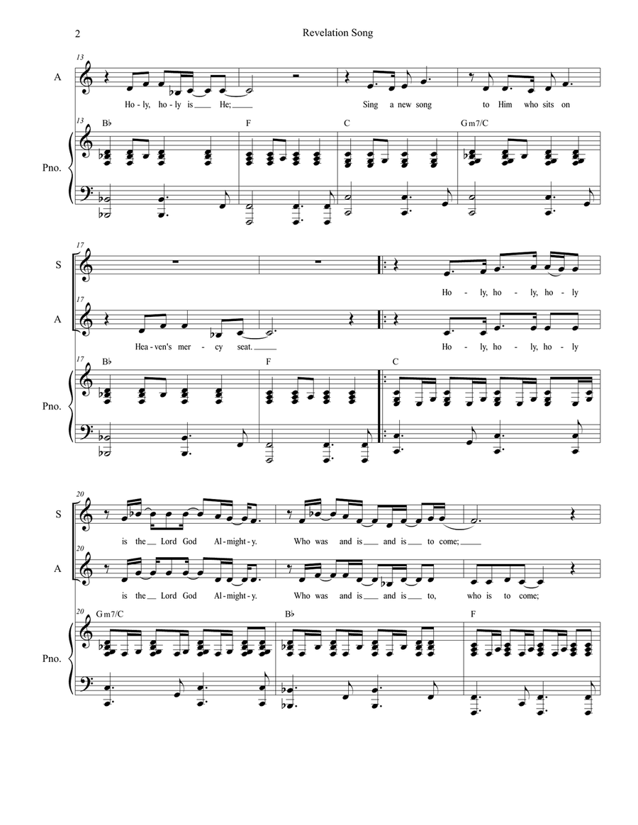 Revelation Song Vocal Duet scores gallery preview page 2