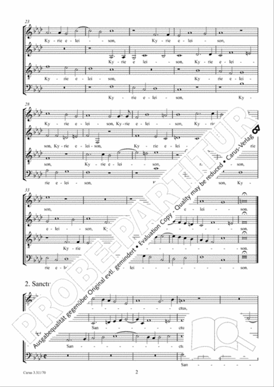 Mass for four voices 4-Part scores gallery preview page 3