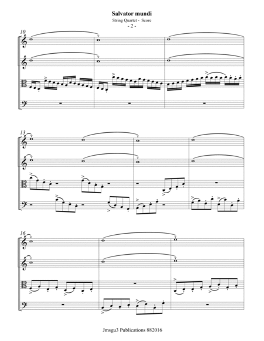 Bull: Salvator mundi for String Quartet - Score Only String Quartet scores gallery preview page 2