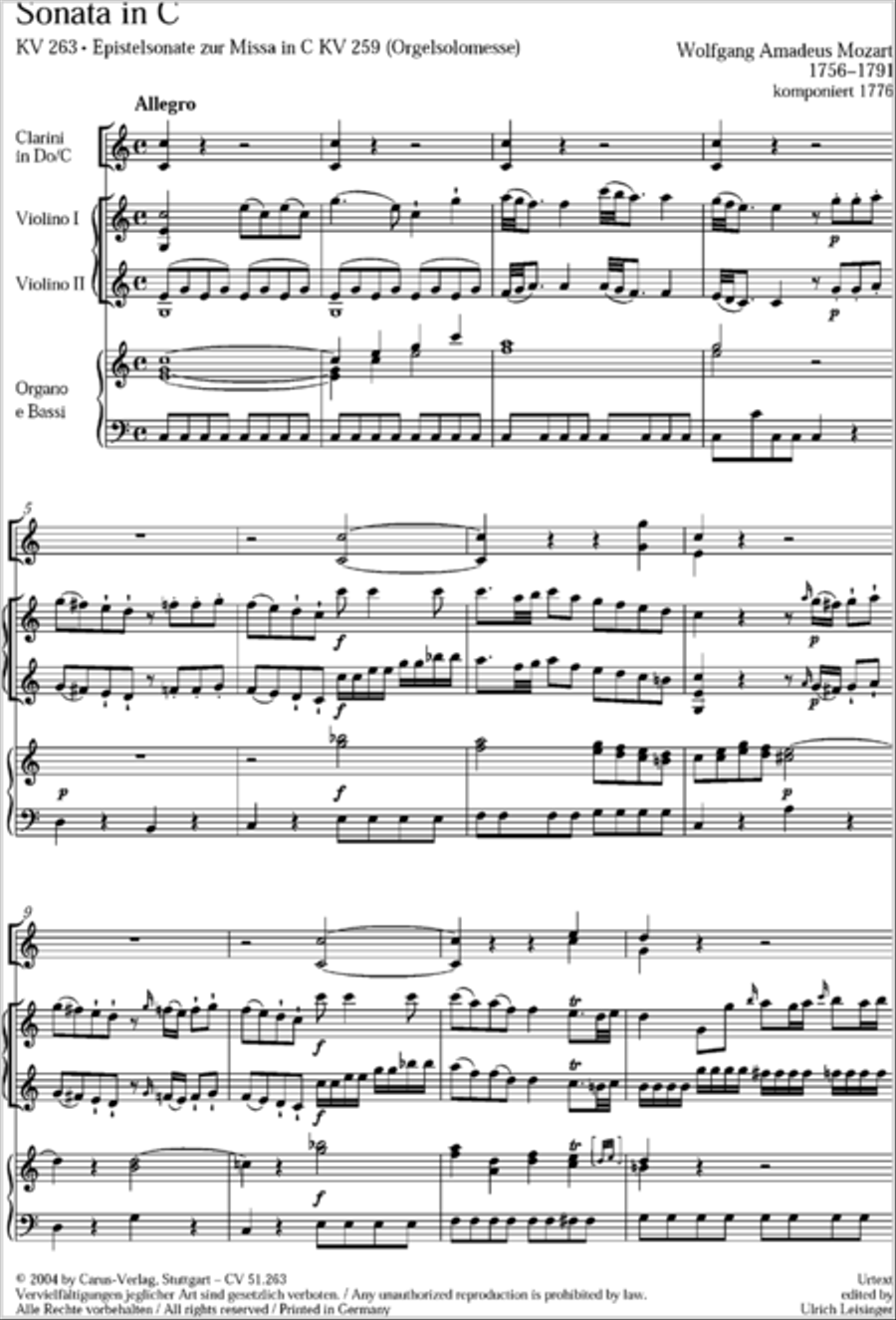 Sonata in C major Clarinet scores gallery preview page 2