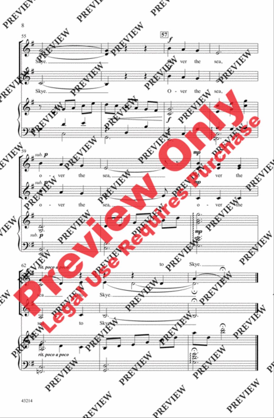 Over the Sea to Skye Women's Choir scores gallery preview page 8