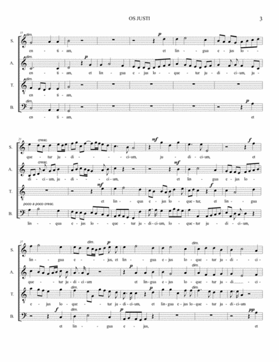 OS JUSTI - WAB 30 - A. Bruckner - For SSAATTBB Choir image number null