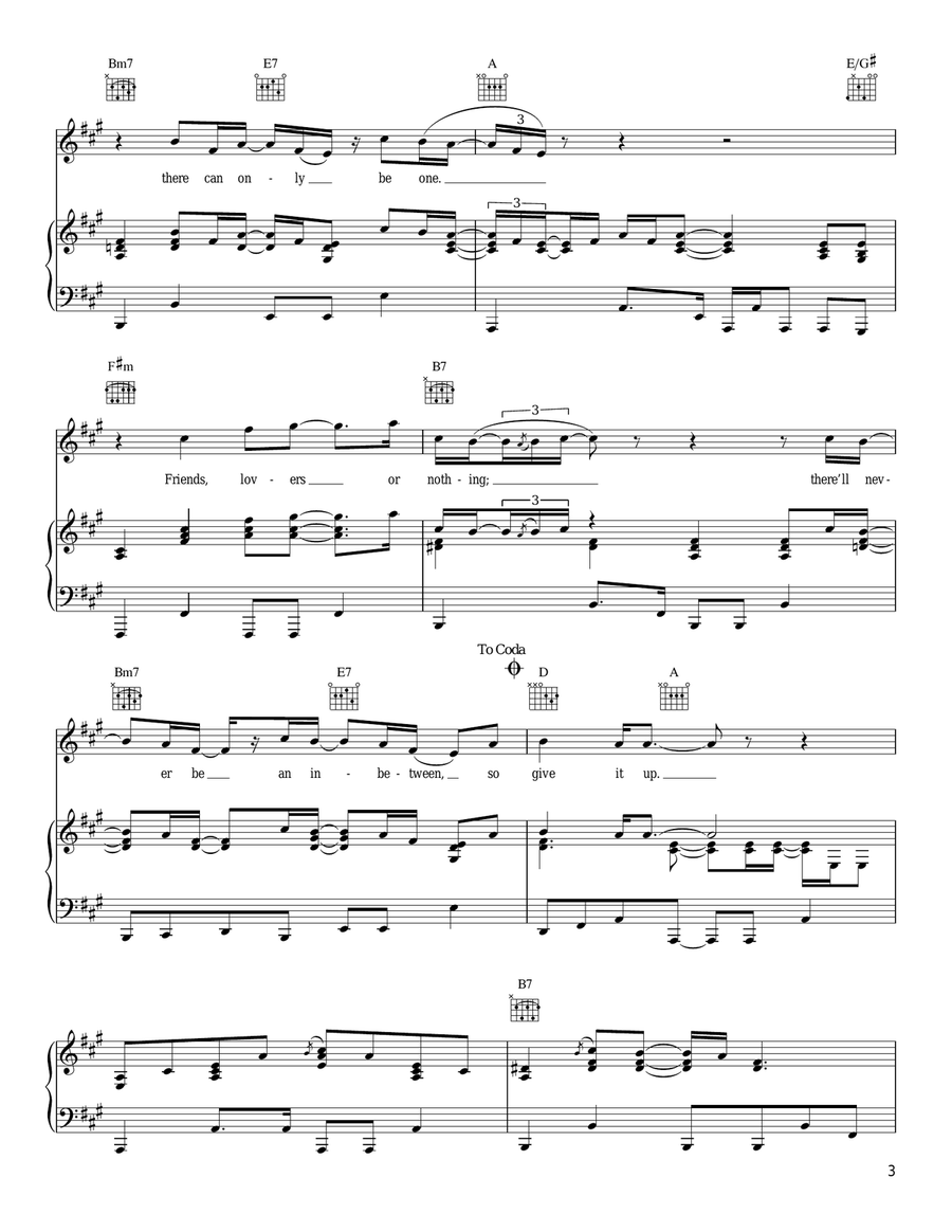 Friends, Lovers Or Nothing Piano, Vocal, Guitar scores gallery preview page 3
