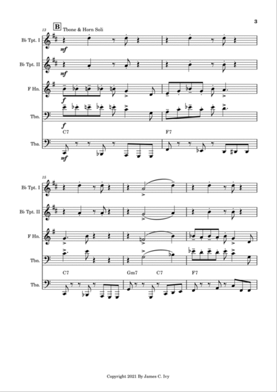Sagebrush Blues Brass Ensemble scores gallery preview page 3