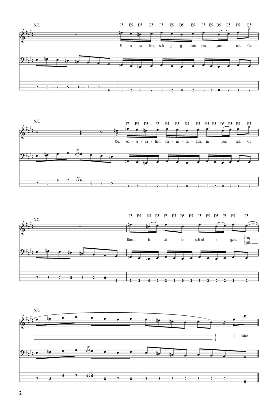 System of a hotsell down shimmy tab