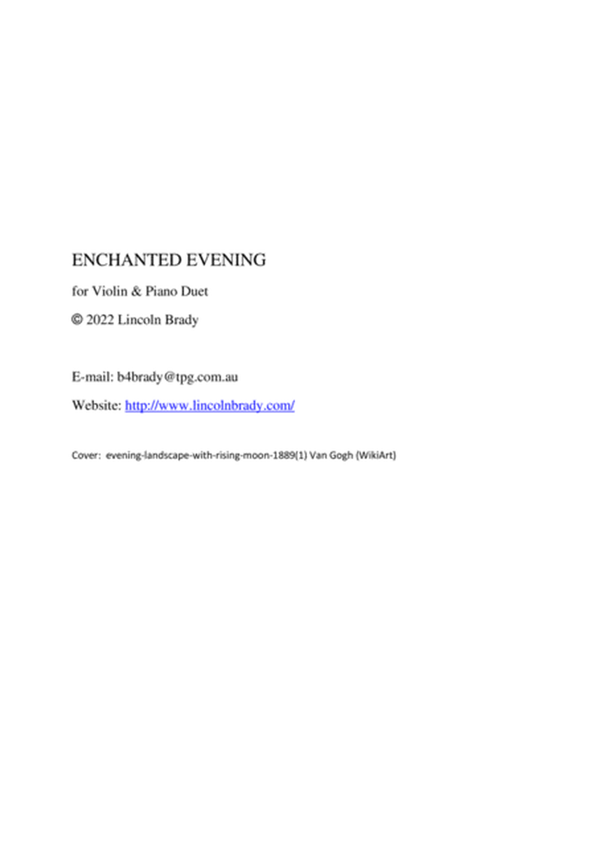 ENCHANTED EVENING - Violin & Piano Duet image number null