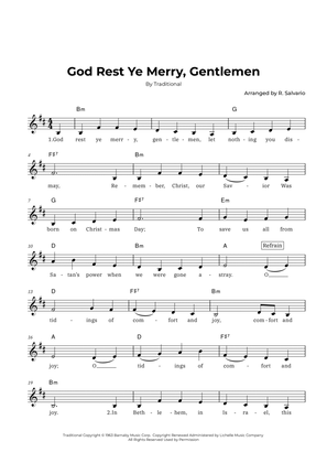 God Rest Ye Merry, Gentlemen (Key of B minor)