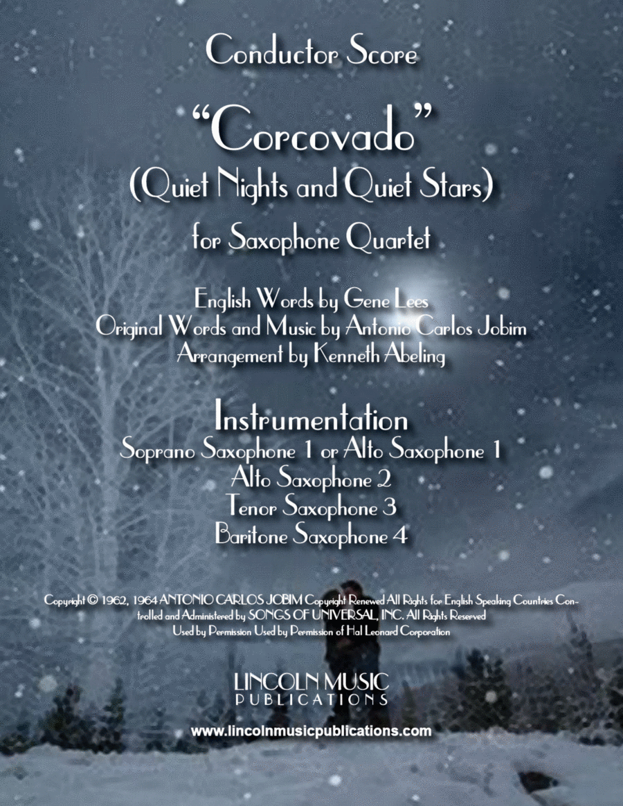Quiet Nights Of Quiet Stars (Corcovado) Saxophone Quartet scores gallery preview page 1