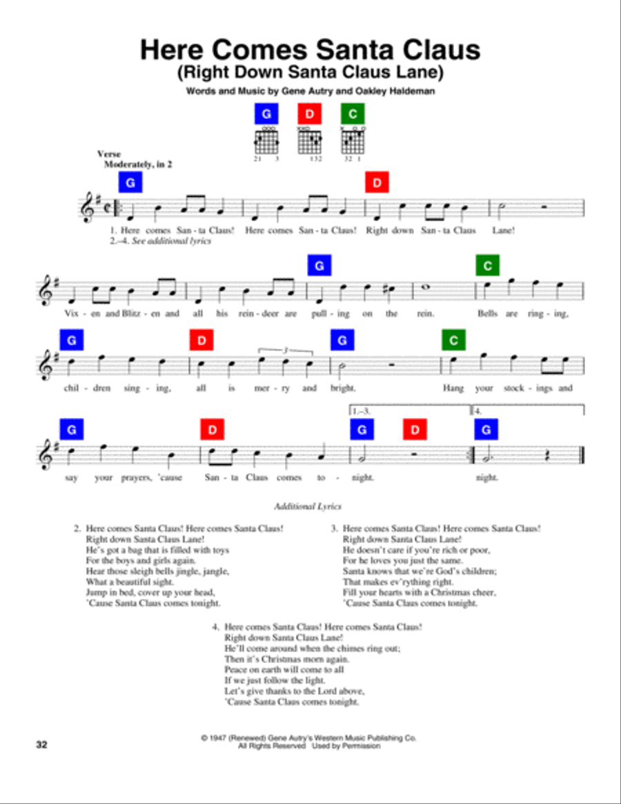 Here Comes Santa Claus (Right Down Santa Claus Lane) School and Community scores gallery preview page 1