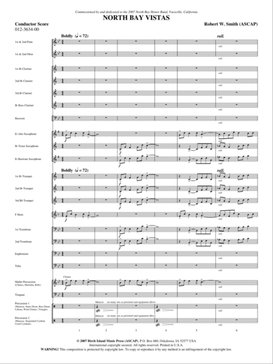 North Bay Vistas Concert Band scores gallery preview page 2