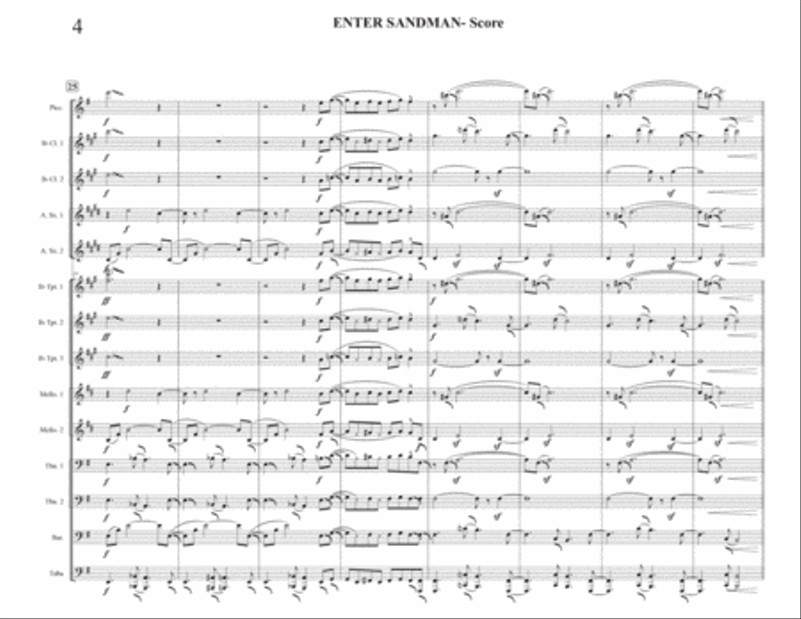 Enter Sandman Marching Band scores gallery preview page 4