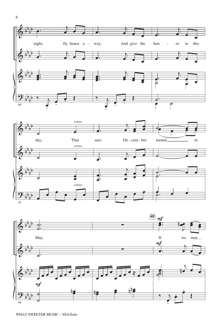 What Sweeter Music SSA scores gallery preview page 5