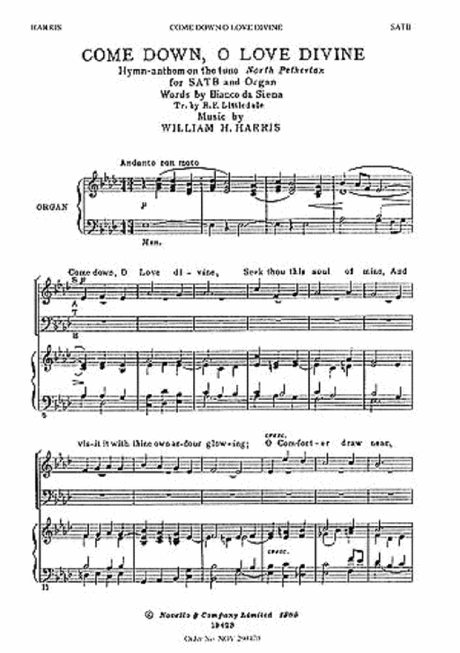Come Down, O Love Divine Come Down, O Love Divine 4-Part scores gallery preview page 1