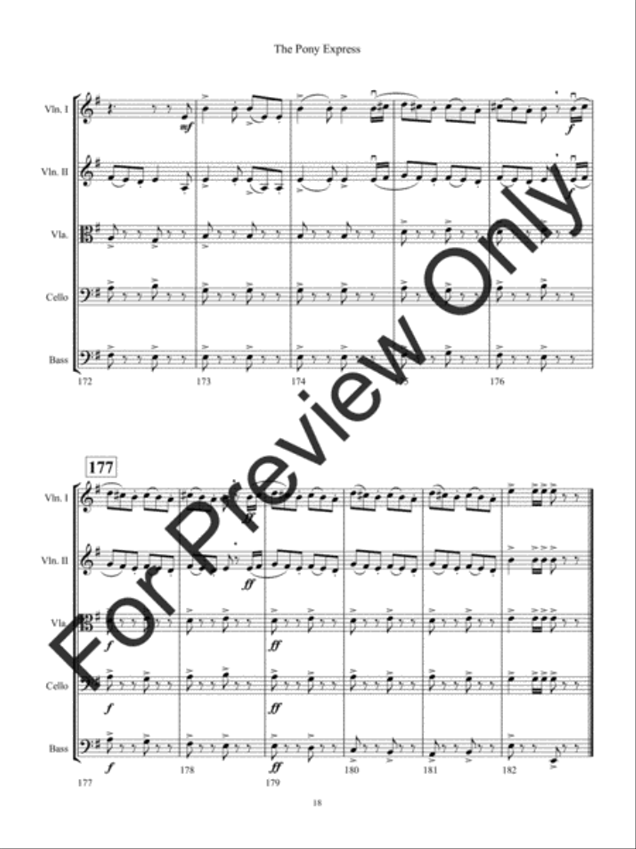 The Pony Express (Score) The Pony Express (Score) String Orchestra scores gallery preview page 21