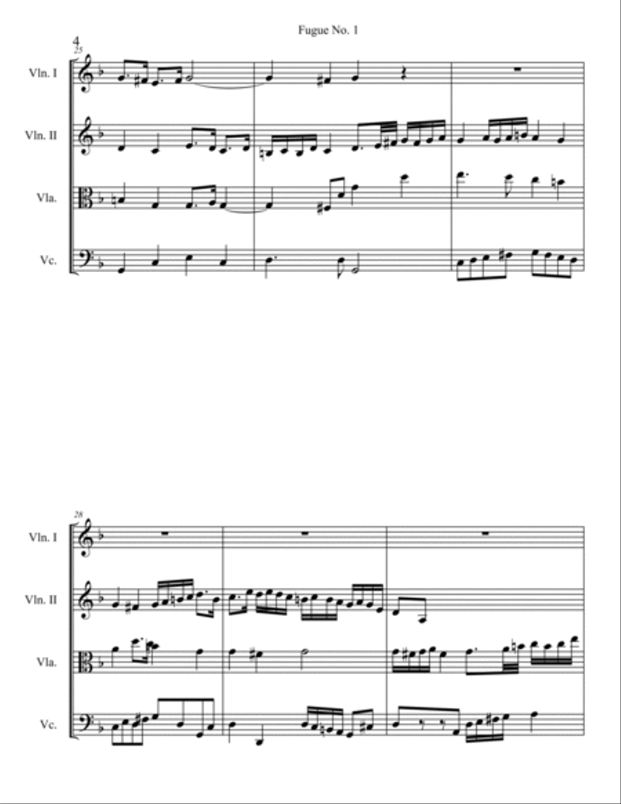 Fugue No. 1 Fugue No. 1 String Quartet scores gallery preview page 4