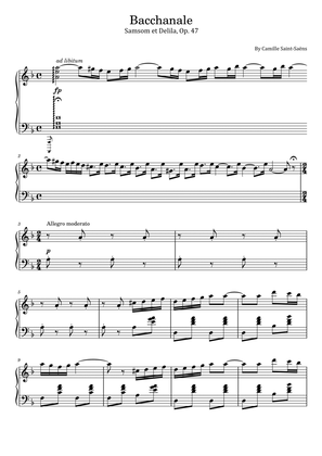 Saint-Saëns - Bacchanale - Samson et Dalila,Op.47 - For Piano Solo Original