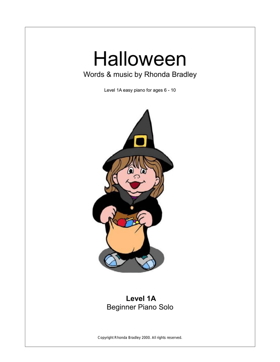 Halloween Song for kids + 2 bonus songs (primer level) Piano Method scores gallery preview page 1
