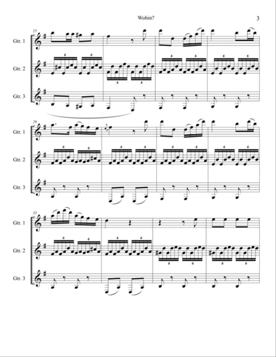 Wohin? Guitar Ensemble scores gallery preview page 3