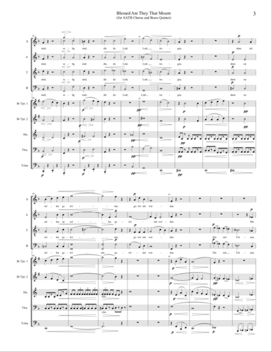 Blessed Are They That Mourn (for SATB Chorus and Brass Quintet) 4-Part scores gallery preview page 4