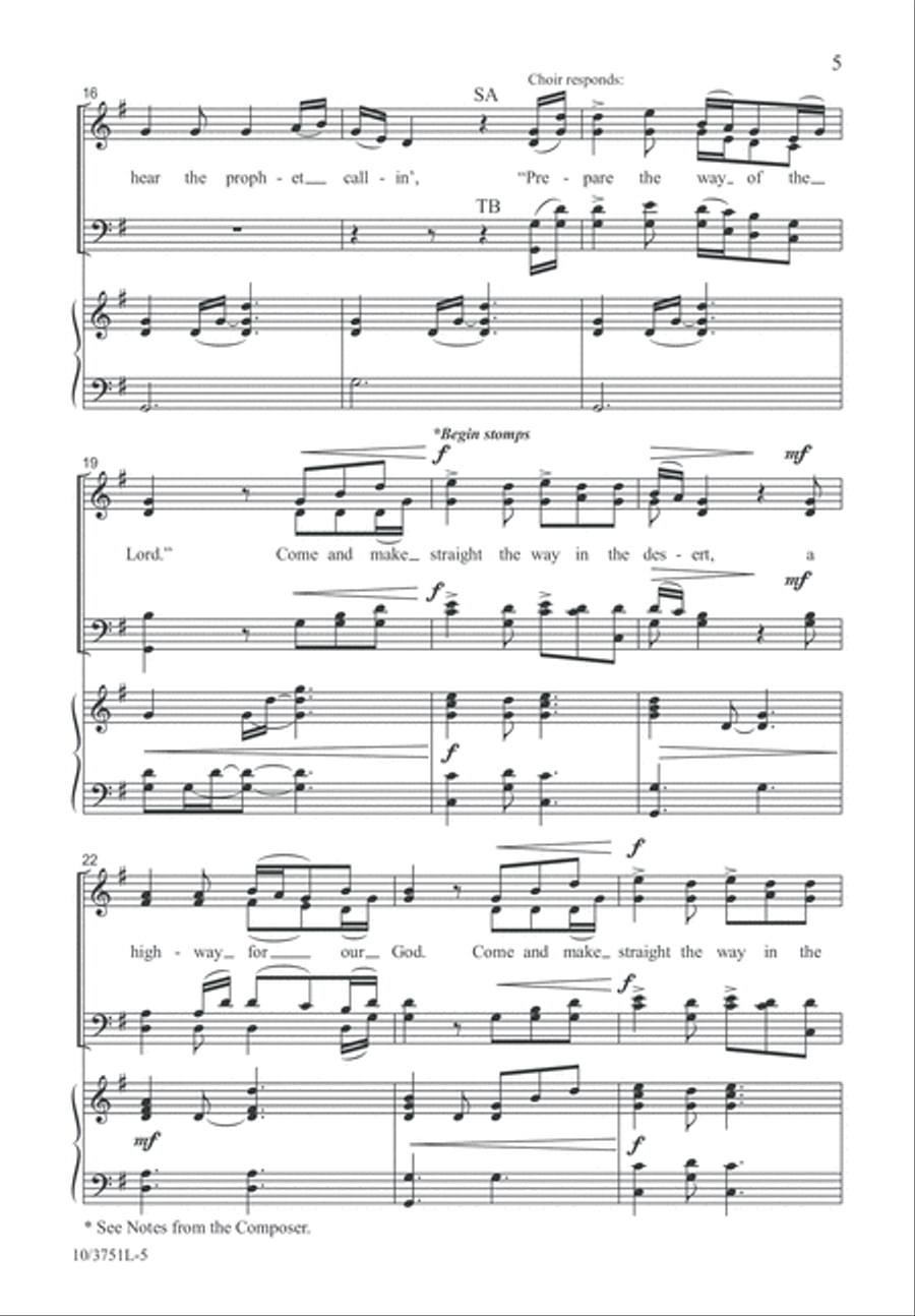 I Hear the Prophet Callin' 4-Part scores gallery preview page 6