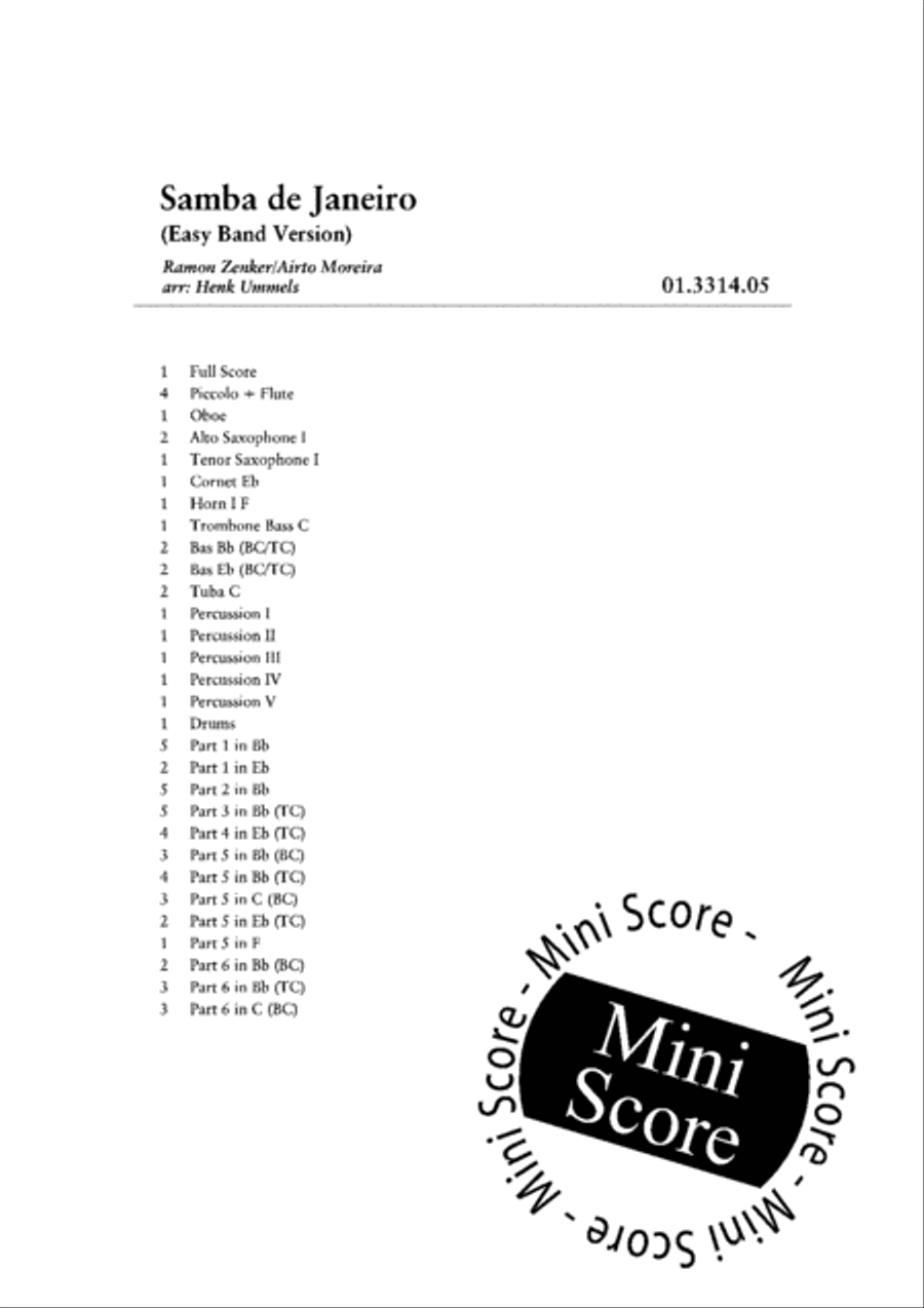 Samba de Janeiro (Easy Band Version) Concert Band scores gallery preview page 4