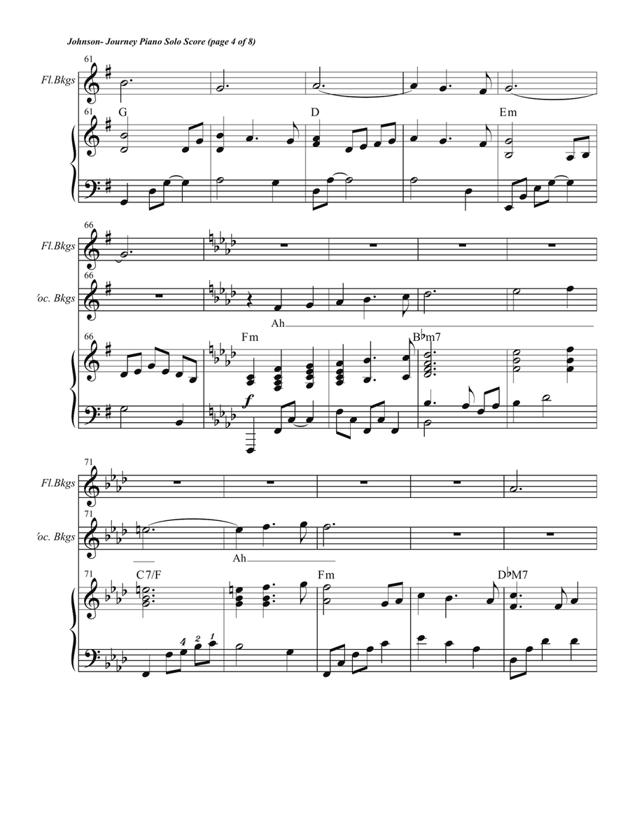 Journey Piano Solo Score Unison Choir scores gallery preview page 6