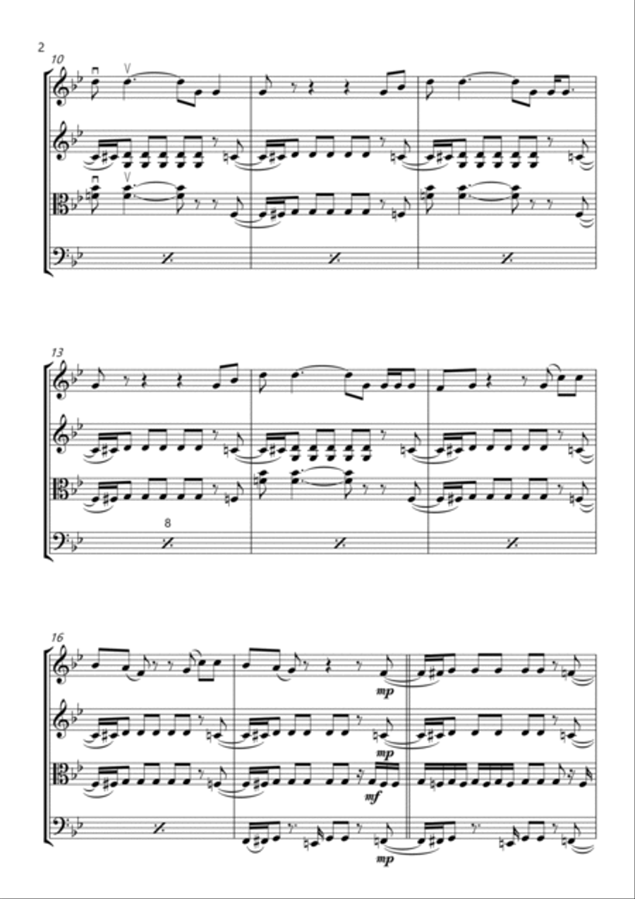 California Love (remix) String Quartet scores gallery preview page 2